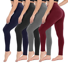 Load image into Gallery viewer, CAMPSNAIL 4 Pack High Waisted Leggings for Women- Soft Tummy Control Slimming Yoga Pants for Workout Running Reg &amp; Plus Size
