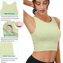 Load image into Gallery viewer, High Neck Sports Bra for Women Longline Full Coverage Sports Bras Medium Impact Padded Workout Crop Tops for Yoga Gym
