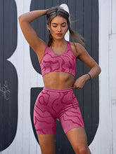 Load image into Gallery viewer, GXIN Women's Workout 2 Piece Outfits High Waist Running Shorts Seamless Gym Yoga Sports Bra Rosered
