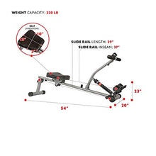 Load image into Gallery viewer, Sunny Health &amp; Fitness SF-RW1205 Rowing Machine Rower with 12 Level Adjustable Resistance, Digital Monitor and 220 LB Max Weight
