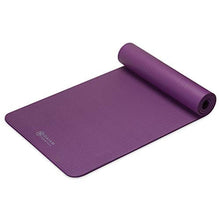 Load image into Gallery viewer, Gaiam Essentials Thick Yoga Mat Fitness &amp; Exercise Mat with Easy-Cinch Carrier Strap, Purple, 72"L X 24"W X 2/5 Inch Thick
