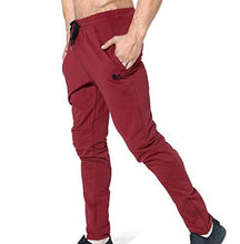 Load image into Gallery viewer, BROKIG Mens Zip Joggers Pants - Casual Gym Workout Track Pants Comfortable Slim Fit Tapered Sweatpants with Pockets (Burgundy)
