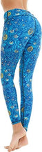 Load image into Gallery viewer, COOLOMG Women's Yoga Running Pants Printed Compression Leggings Workout Tights Hidden Pocket Waves
