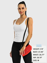 Load image into Gallery viewer, ATTRACO Women's Seamless Workout Crop Top Ribbed Yoga Racerback Built in Bra Tank White
