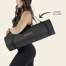 Load image into Gallery viewer, Retrospec Solana Yoga Mat 1" Thick w/Nylon Strap for Men &amp; Women - Non Slip Exercise Mat for Home Yoga, Pilates, Stretching, Floor &amp; Fitness Workouts - Graphite
