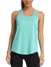Load image into Gallery viewer, Aeuui Workout Tops for Women Mesh Racerback Tank Yoga Shirts Gym Clothes Green
