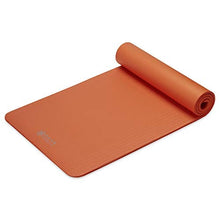 Load image into Gallery viewer, Gaiam Essentials Thick Yoga Mat Fitness &amp; Exercise Mat with Easy-Cinch Carrier Strap, Orange, 72""L X 24""W X 2/5 Inch Thick-10mm
