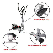 Load image into Gallery viewer, Sunny Health &amp; Fitness SF-E905 Elliptical Machine Cross Trainer with 8 Level Resistance and Digital Monitor , Gray, White, 28 L x 17 W x 57 H
