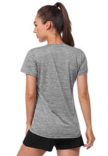 Load image into Gallery viewer, Cosy Pyro Women's Short Sleeve V-Neck Athletic T-Shirt Exercise Yoga Tees Dry Fit Gym Shirts Moisture Wicking Workout Tops Pack of 5 Black1/Black/Gray/Navy/Wine XL
