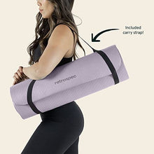 Load image into Gallery viewer, Retrospec Solana Yoga Mat 1" Thick w/Nylon Strap for Men &amp; Women - Non Slip Exercise Mat for Home Yoga, Pilates, Stretching, Floor &amp; Fitness Workouts -Violet Haze

