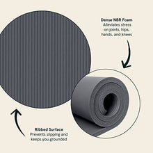 Load image into Gallery viewer, Retrospec Solana Yoga Mat 1" Thick w/Nylon Strap for Men &amp; Women - Non Slip Exercise Mat for Home Yoga, Pilates, Stretching, Floor &amp; Fitness Workouts - Graphite
