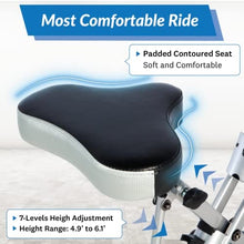 Load image into Gallery viewer, Exerpeutic Folding Exercise Bike, 8 Levels of Resistance Stationary Bike, Bluetooth tracking &amp; Tablet Holder options available
