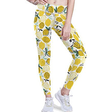 Load image into Gallery viewer, visesunny High Waist Yoga Pants with Pockets Summer Lemon with Dot Buttery Soft Tummy Control Running Workout Pants 4 Way Stretch Pocket Leggings
