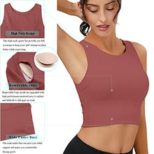 Load image into Gallery viewer, High Neck Sports Bra for Women Longline Full Coverage Sports Bras Medium Impact Padded Workout Crop Tops for Yoga Gym
