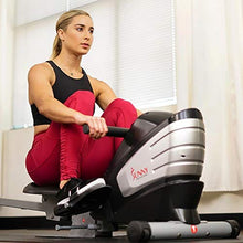 Load image into Gallery viewer, Sunny Health &amp; Fitness Dual Function Magnetic Rowing Machine w/ Digital Monitor, Multi-Exercise Step Plates, 275 LB Max Weight and Foldable - SF-RW5622
