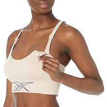 Load image into Gallery viewer, Reebok Women's Standard Maternity Sports Bra, Soft Ecru, Large
