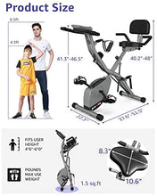 Load image into Gallery viewer, Barwing 16-8-2-3 Stationary Spin Exercise Bike for Home | 4 IN 1 Foldable Indoor Workout Cycling Bike for Seniors| 300 LB Capacity | More Magnetic Resistance Seat Backrest Adjustments | Value Gift for Seniors
