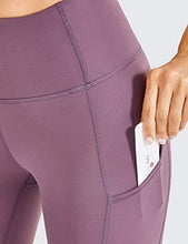 Load image into Gallery viewer, CRZ YOGA Women's Naked Feeling Workout Leggings 25 Inches - High Waisted Yoga Pants with Side Pockets Antique Bark
