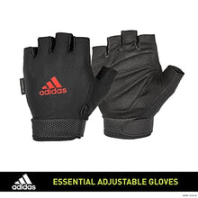 Load image into Gallery viewer, adidas Essential Adjustable Fingerless Gloves for Men and Women - Padded Weight Lifting Gloves - Adjustable Wrist Straps for Tailored, Secure Fit - Red, Large
