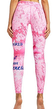Load image into Gallery viewer, COOLOMG Women's Yoga Pants Printed Leggings Workout Running Tights with Side Pockets Light Pink S
