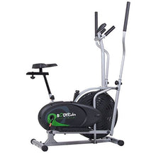 Load image into Gallery viewer, Body Rider Elliptical Machine and Stationary Bike with Seat and Easy Computer, Dual Trainer 2-in-1 Cardio Exercise Machine, Home Gym, Workout Equipment BRD2000, Black &amp; grey, One Size
