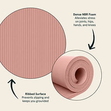Load image into Gallery viewer, Retrospec Solana Yoga Mat 1" Thick w/Nylon Strap for Men &amp; Women - Non Slip Exercise Mat for Home Yoga, Pilates, Stretching, Floor &amp; Fitness Workouts - Rose

