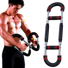 Load image into Gallery viewer, XINRUI U Shape Twister Arm Exerciser, Home Chest Expander, Biceps, Triceps, Forearm, Inner Thighs &amp; Shoulder Muscle Fitness Equipment, Arm Strength Training Workout Machine (110-132 lbs)

