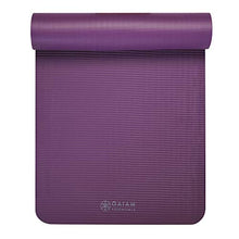 Load image into Gallery viewer, Gaiam Essentials Thick Yoga Mat Fitness &amp; Exercise Mat with Easy-Cinch Carrier Strap, Purple, 72"L X 24"W X 2/5 Inch Thick
