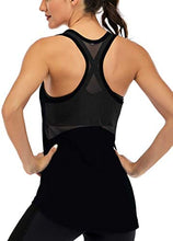 Load image into Gallery viewer, ICTIVE Workout Tank Tops for Women Sleeveless Yoga Tops for Women Mesh Racerback Tank Tops Muscle Tank Workout Tops for Women Backless Running Tank Tops Activewear Gym Tops Black
