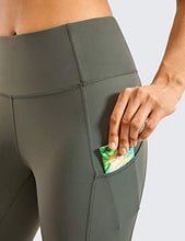 Load image into Gallery viewer, CRZ YOGA Women's Naked Feeling Workout Leggings 25 Inches - High Waisted Yoga Pants with Side Pockets Grey Sage
