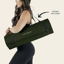 Load image into Gallery viewer, Retrospec Solana Yoga Mat 1" Thick w/Nylon Strap for Men &amp; Women - Non Slip Exercise Mat for Home Yoga, Pilates, Stretching, Floor &amp; Fitness Workouts - Wild Spruce
