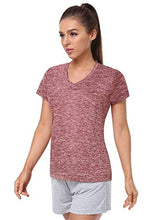 Load image into Gallery viewer, Cosy Pyro Women's Short Sleeve V-Neck Athletic T-Shirt Exercise Yoga Tees Dry Fit Gym Shirts Moisture Wicking Workout Tops Pack of 5 Black1/Black/Gray/Navy/Wine XL
