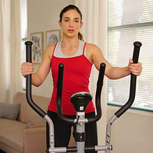 Load image into Gallery viewer, Sunny Health &amp; Fitness SF-E905 Elliptical Machine Cross Trainer with 8 Level Resistance and Digital Monitor , Gray, White, 28 L x 17 W x 57 H
