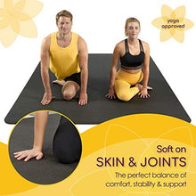 Load image into Gallery viewer, Large Yoga Mat 7'x5'x8mm Extra Thick, Durable, Eco-Friendly, Non-Slip &amp; Odorless Barefoot Exercise and Premium Fitness Home Gym Flooring Mat by ActiveGear - Black
