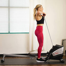 Load image into Gallery viewer, Sunny Health &amp; Fitness Dual Function Magnetic Rowing Machine w/ Digital Monitor, Multi-Exercise Step Plates, 275 LB Max Weight and Foldable - SF-RW5622
