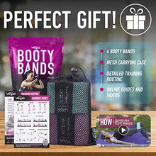 Load image into Gallery viewer, Vergali Fabric Booty Bands for Women Butt and Legs. Set of 4 Non Slip Cloth Resistance Working Out Band for Glute, Thigh, Squat with Workout Resistant Fitness Training Guide to Exercise at Home or Gym
