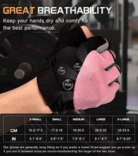 Load image into Gallery viewer, Sunnex Gym Gloves for Women, Workout Gloves Women, Fingerless Gloves for Weightlifting, Lightweight Breathable Fitness Gloves, Sports Gloves for Training Lifting Weight Cycling Climbing Rowing
