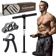 Load image into Gallery viewer, V-Hawk Forearm Wrist Roller - Wrist &amp; Forearm Strengthener with Finger Exerciser, Forearm Workout Equipment Arm Blaster with Anti-Slip Grip Strength Trainer for Home and Gym Workout
