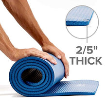 Load image into Gallery viewer, Gaiam Essentials Thick Yoga Mat Fitness &amp; Exercise Mat With Easy-Cinch Carrier Strap, Teal, 72"L X 24"W X 2/5 Inch Thick
