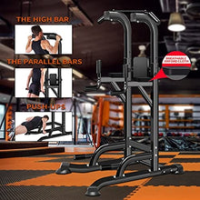Load image into Gallery viewer, Power Tower Adjustable Height Pull Up &amp; Dip Station Multi-Function Home Strength Training Fitness Workout Station for Home Gym
