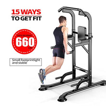 Load image into Gallery viewer, Power Tower Adjustable Height Pull Up &amp; Dip Station Multi-Function Home Strength Training Fitness Workout Station for Home Gym

