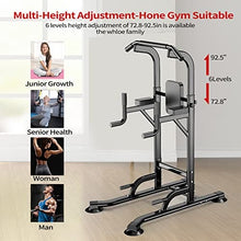 Load image into Gallery viewer, Power Tower Adjustable Height Pull Up &amp; Dip Station Multi-Function Home Strength Training Fitness Workout Station for Home Gym
