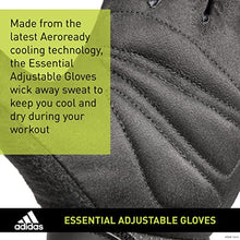 Load image into Gallery viewer, adidas Essential Adjustable Fingerless Gloves for Men and Women - Padded Weight Lifting Gloves - Adjustable Wrist Straps for Tailored, Secure Fit - Red, Large
