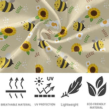 Load image into Gallery viewer, visesunny High Waist Yoga Pants with Pockets Bee Sunflower White Flower Leaf Tummy Control Workout Running Yoga Leggings for Women
