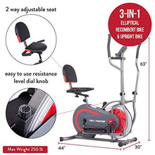 Load image into Gallery viewer, BODY POWER 2nd Generation, 3-in-1 Home Gym, Upright Compact Exercise Bike, Elliptical Machine &amp; Recumbent Bike, Trio Trainer with Heartrate Monitor, Safety Brake Pad. BRT5088
