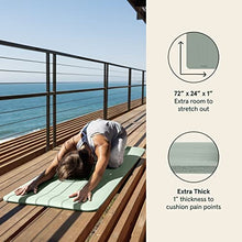 Load image into Gallery viewer, Retrospec Solana Yoga Mat 1" Thick w/Nylon Strap for Men &amp; Women - Non Slip Exercise Mat for Home Yoga, Pilates, Stretching, Floor &amp; Fitness Workouts - Sage
