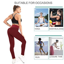 Load image into Gallery viewer, AIMILIA Textured Anti Cellulite Leggings for Women High Waisted Yoga Pants Workout Tummy Control Sport Tights - Y-tight-red
