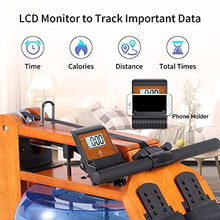 Load image into Gallery viewer, RUNOW Water Rowing Machine with LCD Monitor Water Rower Wooden Adjustable Resistance Oak Wood Rowing Machine for Home Use
