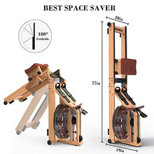 Load image into Gallery viewer, SNODE Wood Water Rowing Machine with Bluetooth, Foldable Rowing Machine Water Resistance for Home Use with LCD Monitor, Wood Indoor Rower, Soft Seat, Home Fitness Workout
