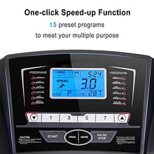 Load image into Gallery viewer, Folding Electric Treadmill Running Machine with 3 Levels Manual Incline - 2.5 HP Power 15 Preset Program 10 Minutes Assembly, Max. 8.5 MPH with Large Display &amp; Cup Holder for Home Use
